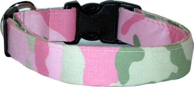 Pale Pink Camo Handmade Dog Collar